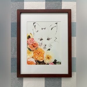 Framed Print: Fox & Flowers